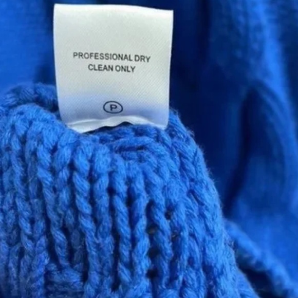 Staud Cable Knit Royal Blue Turtleneck Sweater - Picture 2 of 7